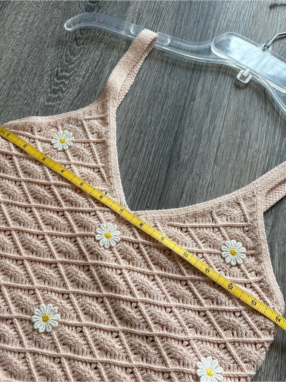 Altar'd State Peach Crochet Daisy Sweater Tank Camisole Size XS - Picture 6 of 6
